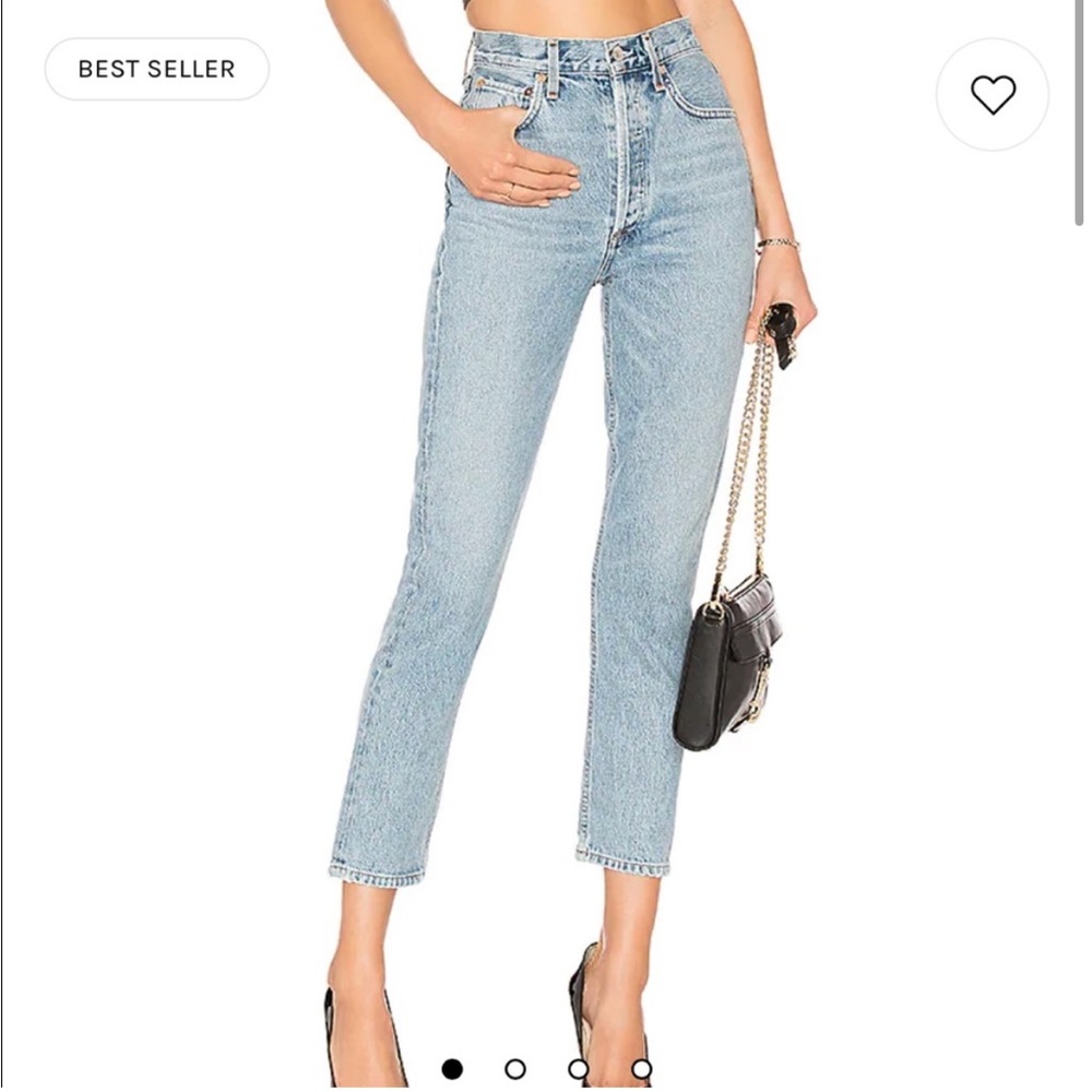 Agolde Riley High Rise Straight Crop Jeans - Size 23
